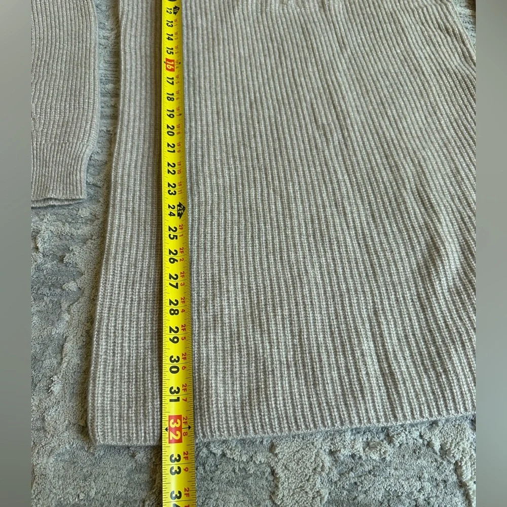 One Grey Day 100% Cashmere‎ Half Zip Sweater Dress Beige New Luxury Soft Size S - Picture 8 of 8